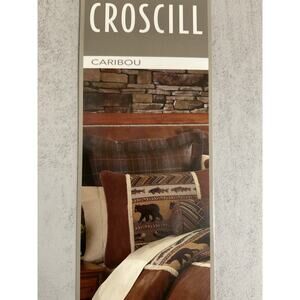 3 Croscill Caribou Euro Plaid, Cabin, Rustic, Pillow Shams Decor 27x27